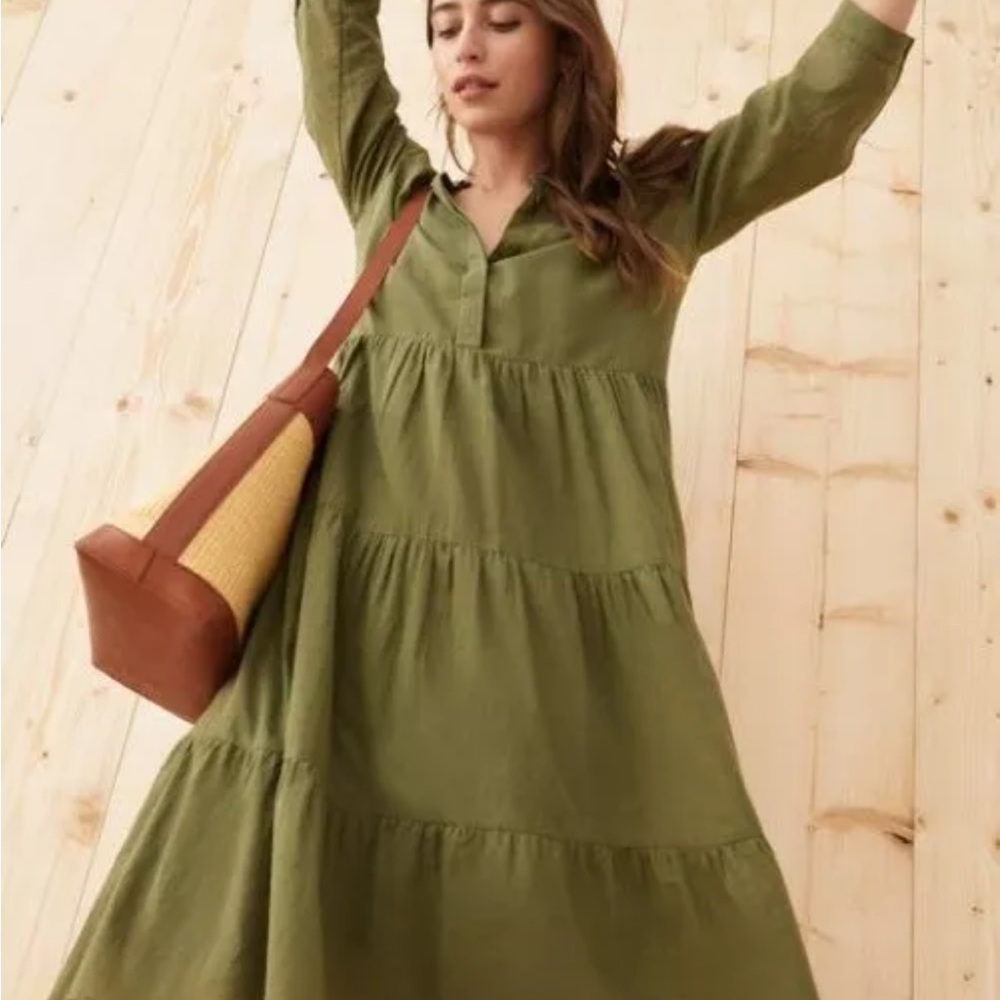 Jenni Kayne Olive Long Sleeve Dress